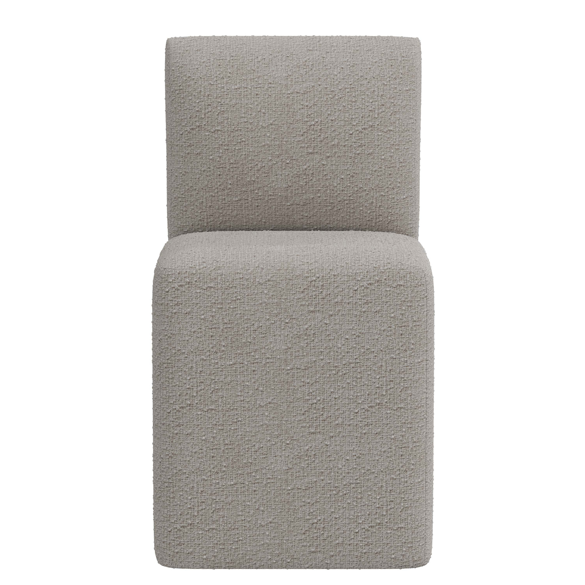 Mendy Upholstered Parsons Chair, Classic Elephant Boucle