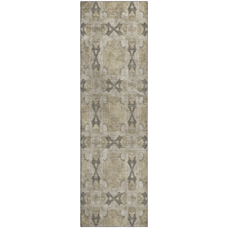 Premium Machine Washable Cerrito AMF564 Beige Rug, Runner 2'3" x 7'6"