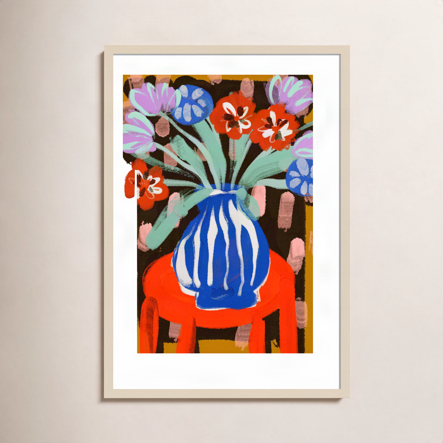 Ocilla "Floral Still Life No. 2" Print, Brown, 33" H x 24" W