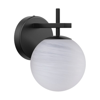 Lio 1 - Light Dimmable Iron ETL wall sconces with Round Shape Cloud Glass Shade