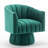 Murrow Velvet Swivel Barrel Chair-409425054