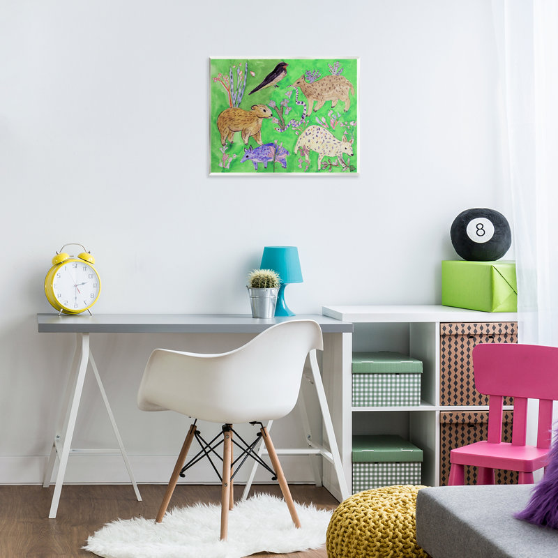 Plaque murale Quirky Meadow Animals, design par Melissa Wang