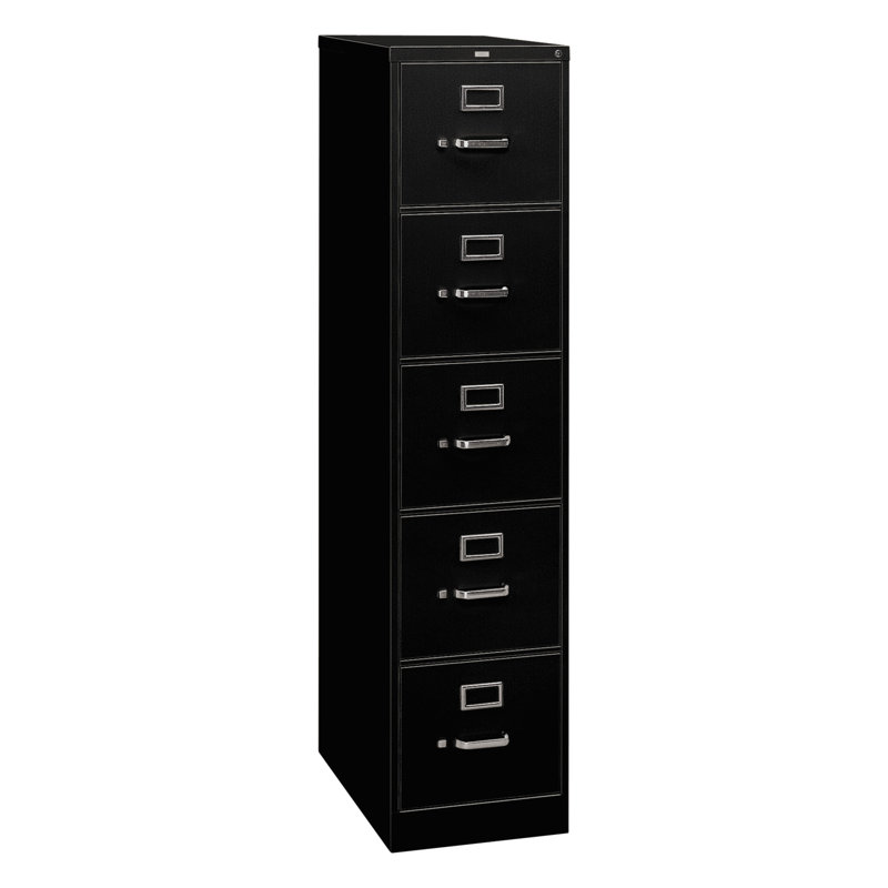 310 Series 5-Drawer Vertical Filing Cabinet, Black