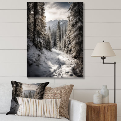 Frosty Snow Forest Path II - Snow Canvas Prints