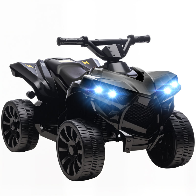 AIYAPLAY 6V Electric Ride on Car Kids ATV with Music Ages 3-6 Years, Black