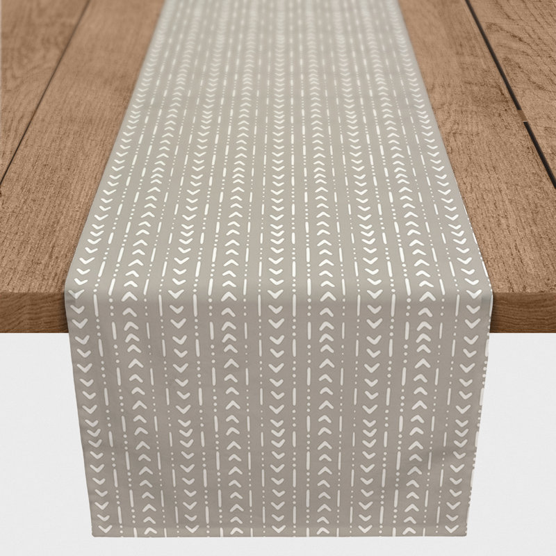 Chemin de table en losanges pointillé Nalston, 72 po x 16 po, Kaki, Pointillé de diamant