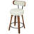 Swivel Counter Height Bar Stools Set of 3, Faux Leather Kitchen Stools Upholstered Barstools with Back, Walnut Wood Legs, Mid Century Island Chairs Counter Stools, 26" Seat Height-891419574