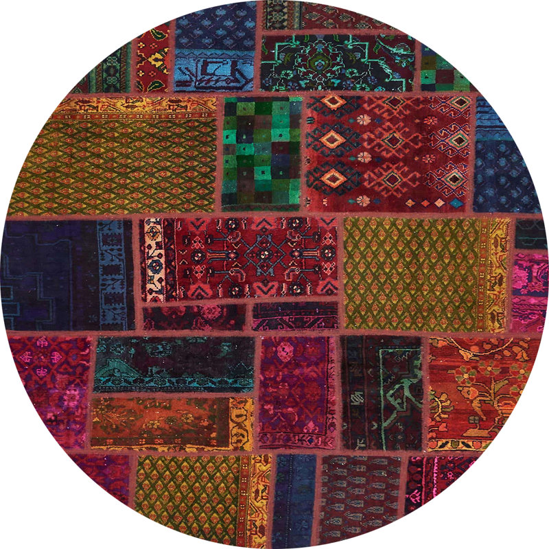 Abstract Indoor Rug, Round 8'