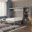 Grand lit escamotable avec compartiments de rangement à hauteur réglable et tablette, cadre de lit mural avec 1 tiroir, lit plateforme pliable multifonctionnel pour petit espace, chambre à coucher, chambre d'amis-709192265