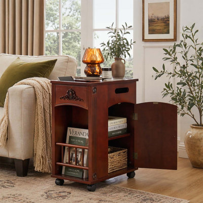 Nightstand with Storage and Wheels for Living Room,Bedroom