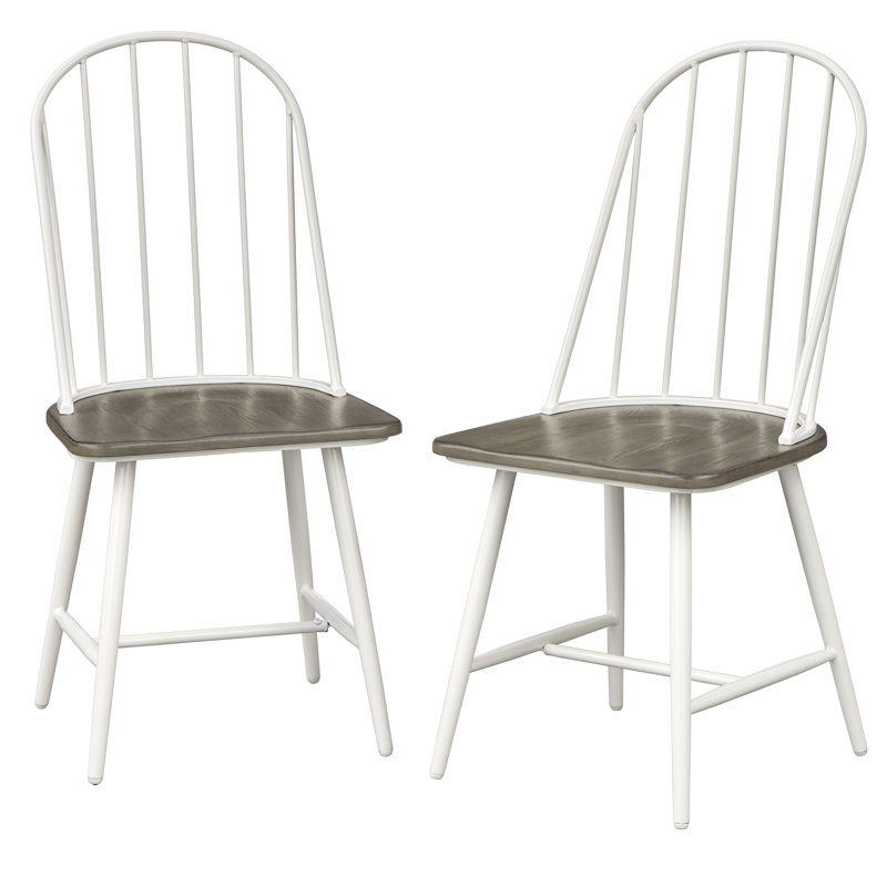 Poltimore 17.75'' H Metal Side Chair, White/Gray