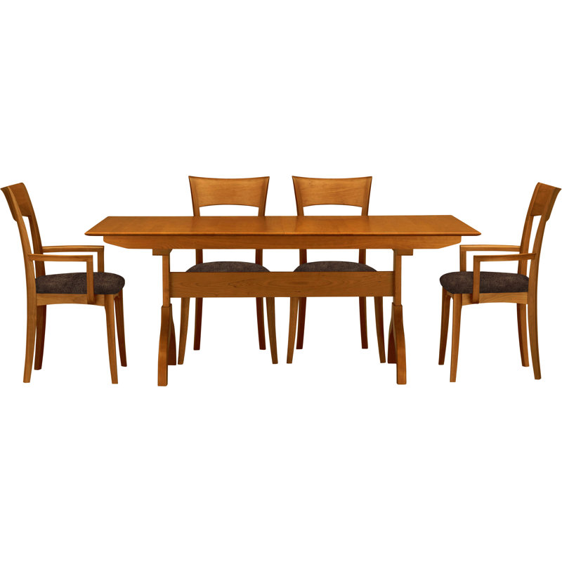 Sarah 5 - Piece Dining Set, Autumn Cherry, Coffee Leather
