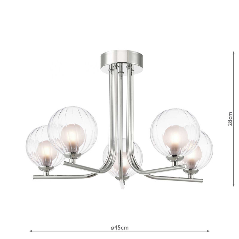 Flush Mount, Polished Chrome/Clear