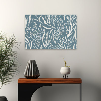Motif de mer dorée - art crème corail bleu côtier