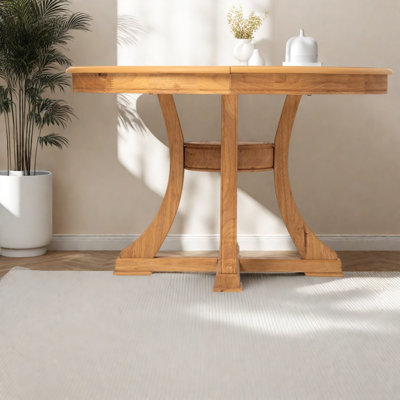 Tables de salle à manger extensibles en bois d'hévéa massif (table seule, sans chaises, avec plateau et pieds), style ferme moderne pour la cuisine