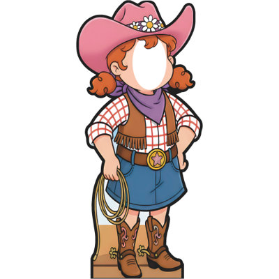SS11312 Cartoon Country Cowgirl Western Cowboy Wild West Stand In Cardboard Cutout Standee Standup