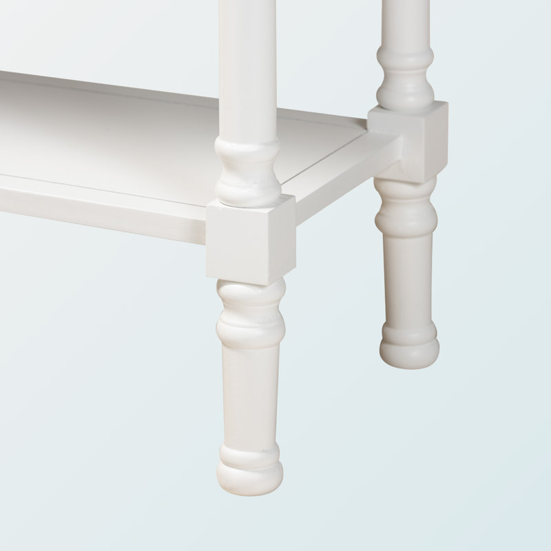Console d'entrée de style français à 3 tiroirs Jahkeim, H 31,83 po x l 45,07 po x P 12,85 po, Blanc