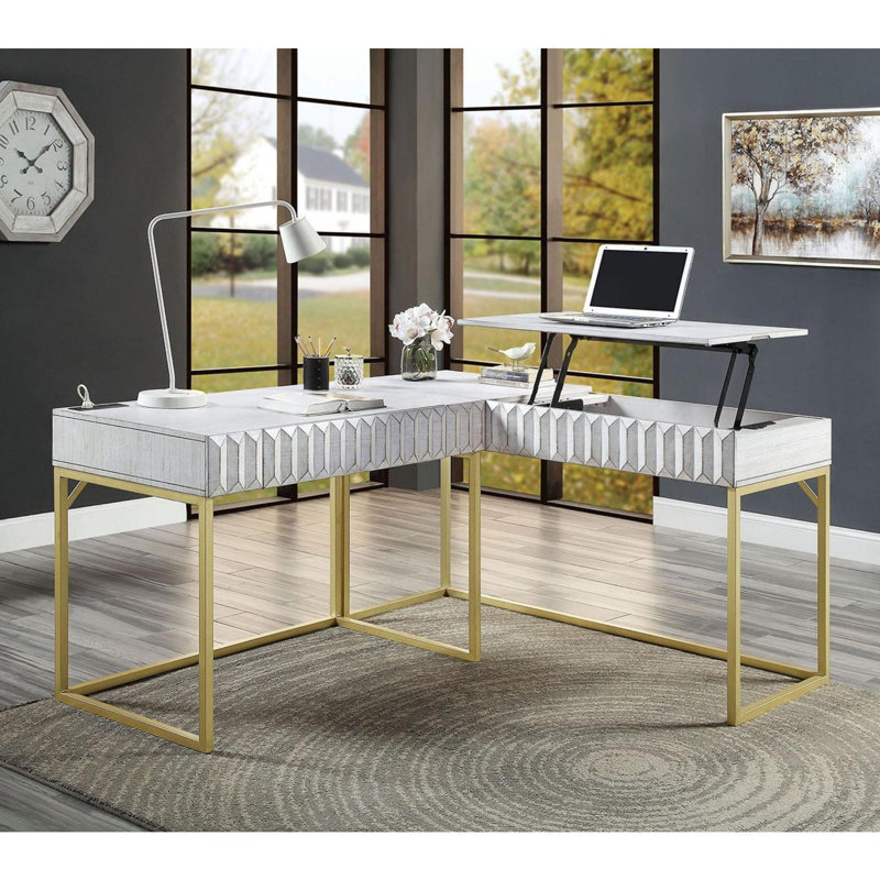 Sleek & Chic Modern Computer Desk, Antique White