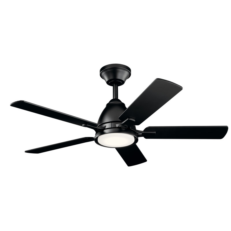 44'' Ceiling Fan with LED Lights, Satin Black
