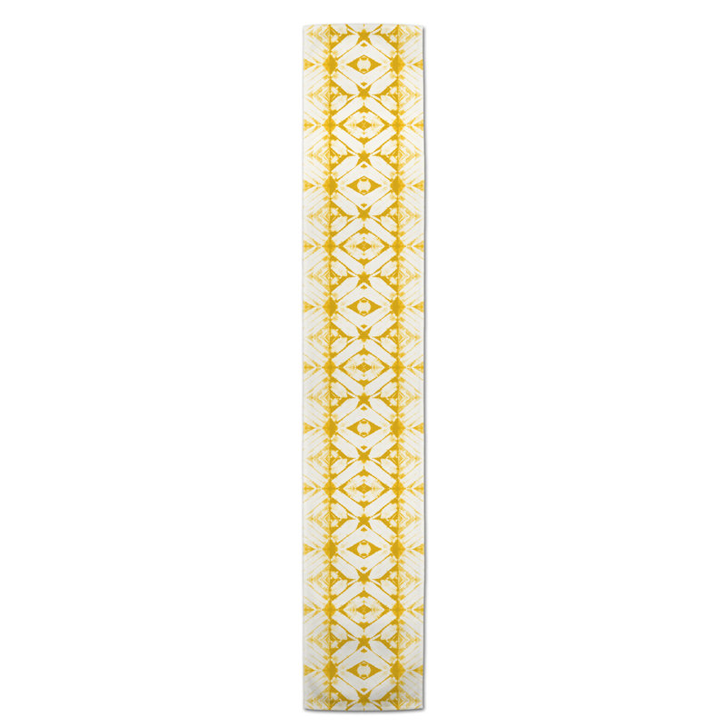 Maghull Diamond Shibori Table Runner, Yellow, 72" x 16"