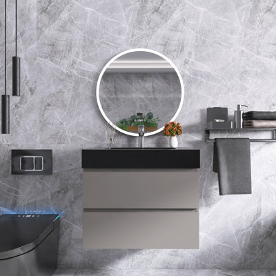 30 po Meuble-lavabo mural simple avec comptoir