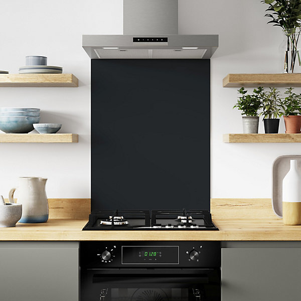Aluminium Kitchen Hob Splashback, Malibu Grey/Storm Blue, 80 cm x 60 cm