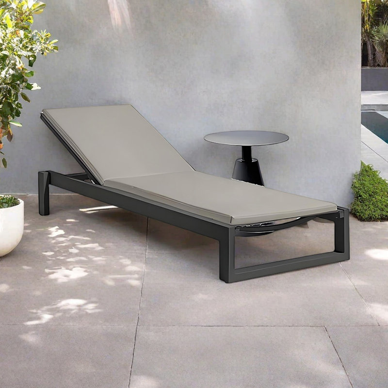 Chaise longue pour l'extérieur, 1, Ivoire ivoire, Noir