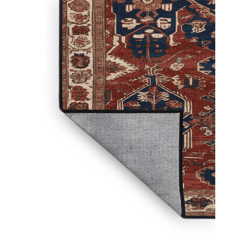 Tapis brun lavable à la machine, Rond 5 pi