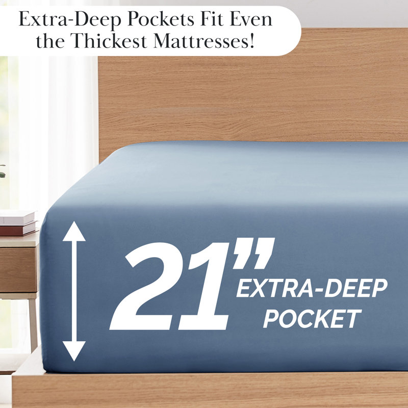 Vilano Springs Extra Deep Pocket Sheet Set, 6-Piece Ultra Soft Microfiber Sheets and Pillow Cases, Wrinkle Resistant, Easy Care