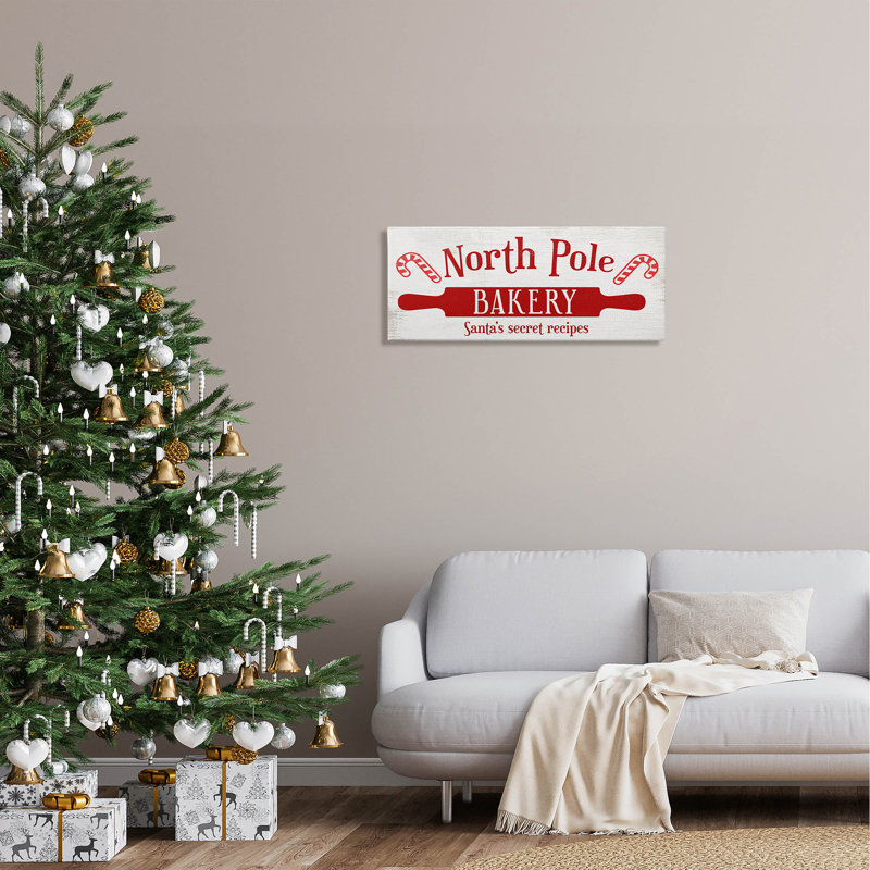 «North Pole Bakery Kitchen», art mural sur toile par Lil 'Rue, H 13 po x l 30 po x P 1,5 po