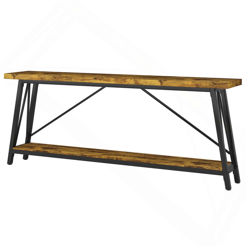 Extra Long Industrial Sofa Table, Perfect For Hallway And Living Room Decor With Ample Display Space