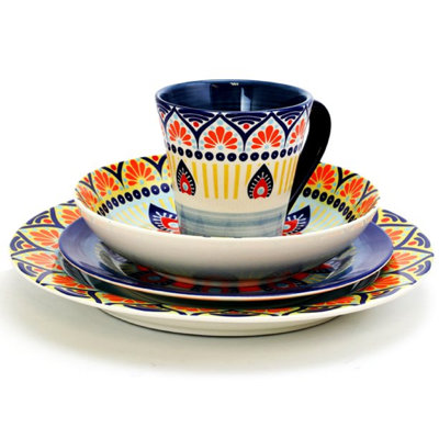 Salt Creek Stoneware Dinnerware Set 16 Piece - Service for 4