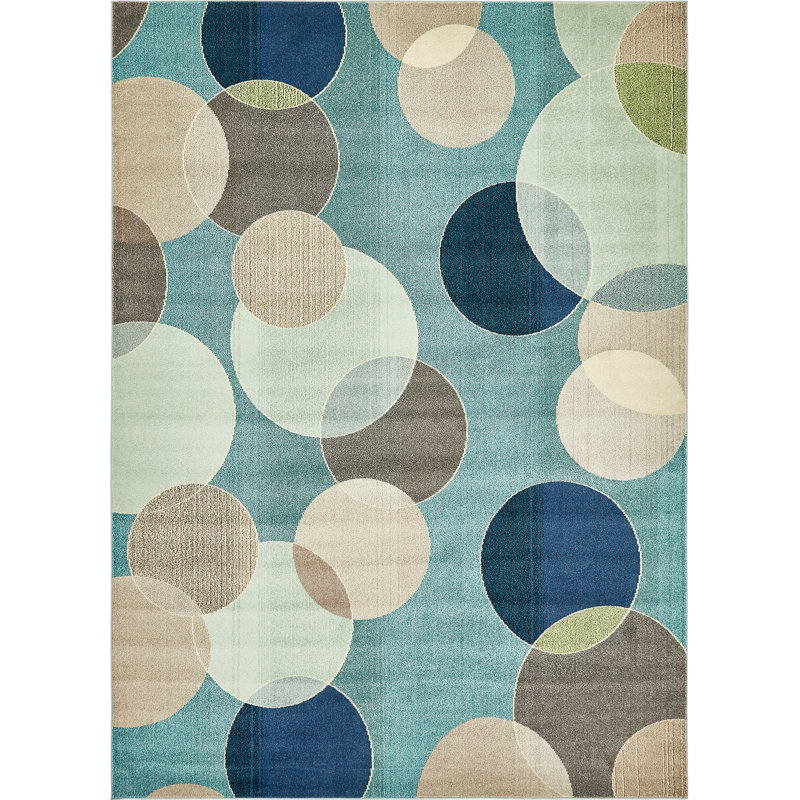 Tapis bleu Dews, Rectangle 5 pi 1 po x 8 pi