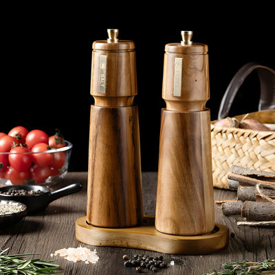 Moulin à poivre manuel en bois de qualité supérieure pour le steak, le barbecue et la cuisson - grosseur réglable pour les épices fraîchement moulues