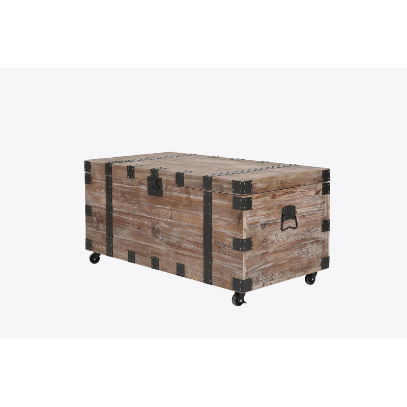 Tectona Rectangle Rattan Coffee Table - 27.5x27.5x14" - Teak, Antique Gray