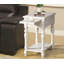Transitional Side Table White 1Pc With Open Shelf Hidden Tray And Turned Legs