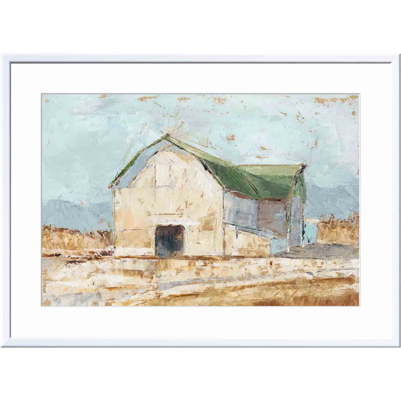 «Whitewashed Barn IV» par Ethan Harper - peinture encadrée, Blanc, H 36 po x l 24 po