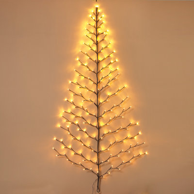 LED Tree Wall Hanging 6ft with 180 Warm White Lights