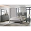 Modern Bedroom Nightstand, Two Drawers, Round , Metal Grey Finish Contemporary Style, 2 Handles, Finish, Decor