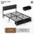 Upholstered Bed Frame with 2 Storage Drawers, Modern Full Platform Bed with Charging Station & LED Light, No Spring Box Needed-558761423