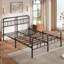 Structure de lit double en métal de 14 pouces avec tête de lit, industrielle robuste, capacité de 3500 lb, silencieuse et anti-balancement, noire, facile à assembler, aucun sommier tapissier requis-1509986708