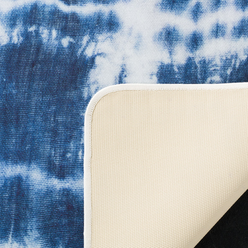 Tapis ivoire / bleu Brandt, Rectangle 3 pi x 5 pi