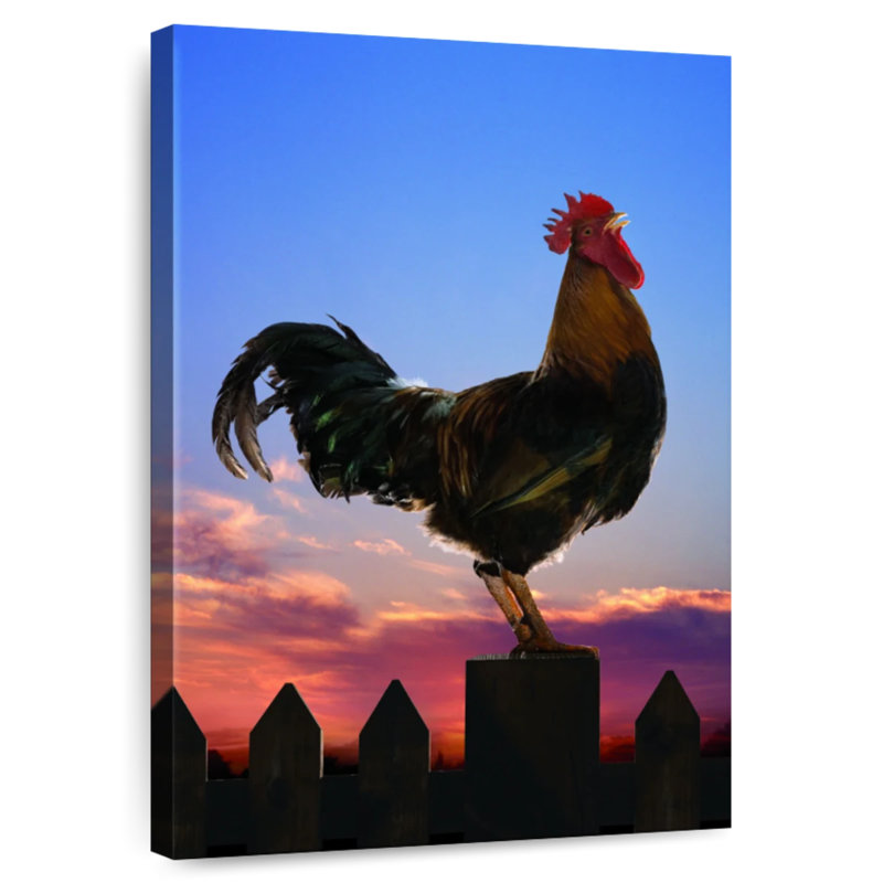 Rooster On Fence, 30" H x 20" W
