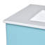 Ensemble de meuble-lavabo 30 po avec lavabo en céramique, armoire de rangement moderne avec 2 tiroirs, cadre en bois massif, bleu
