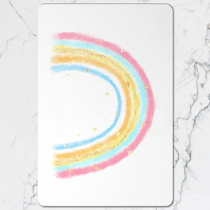 Rainbow Art Placemat And Coaster Set With Wood Backing Designer Artwork Collection Limited Edition