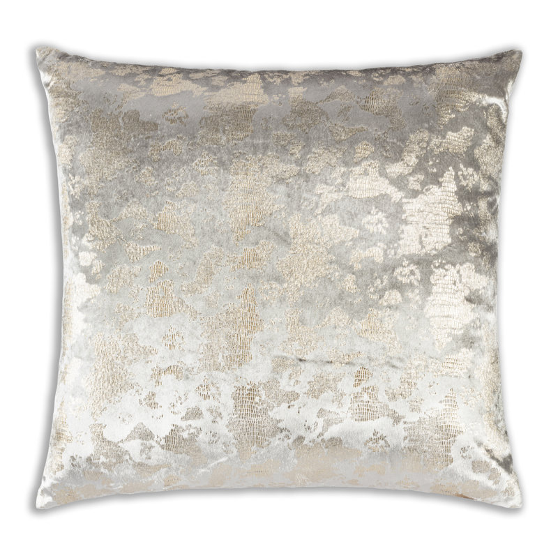 Housse de coussin rectangulaire en velours et insert Syros, Gris