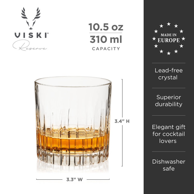 Elegant Clear Crystal Neat Glasses Set of 4