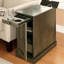 Table d'appoint moderne grise avec porte-gobelet - table de chevet multifonctionnelle H 24 po gris sidéral