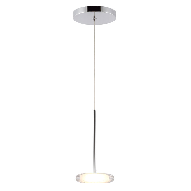 Luminaire suspendu 4 po Stephord, Argent argent, Clair, Verre transparent