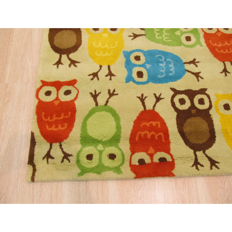 Tapis ivoire touffeté à la main Lacey, Rectangle 7 pi 9 po x 9 pi 9 po